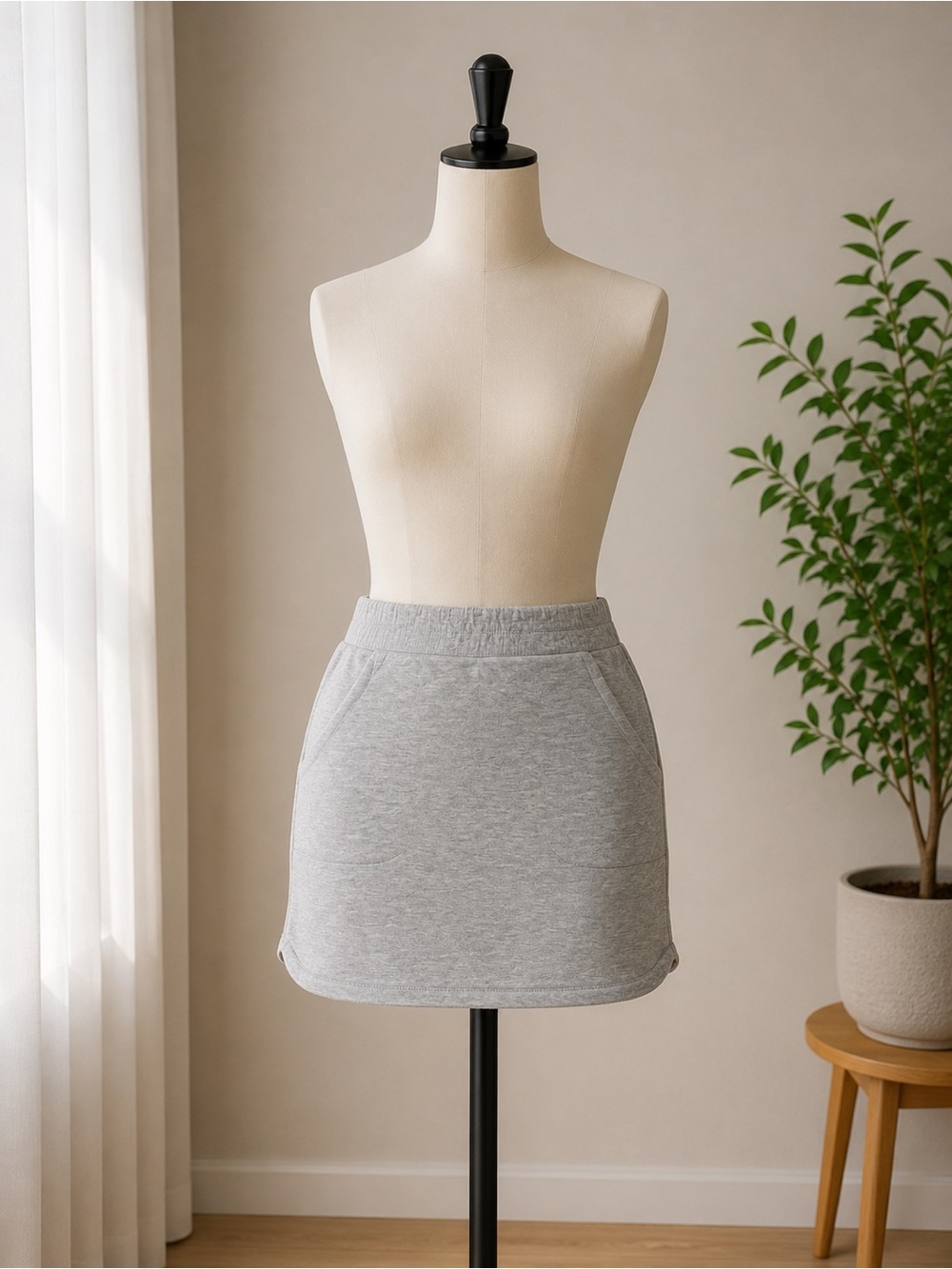 ZYIA Light Gray Knit Mini Skirt